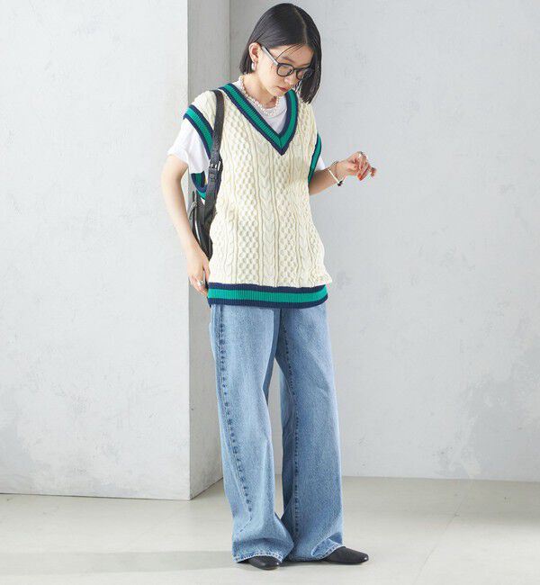 SHIPS for women「【SHIPS別注】LOGAN KNITTING MILLS: チルデン Vネック ベスト」|ベスト・ジレ|