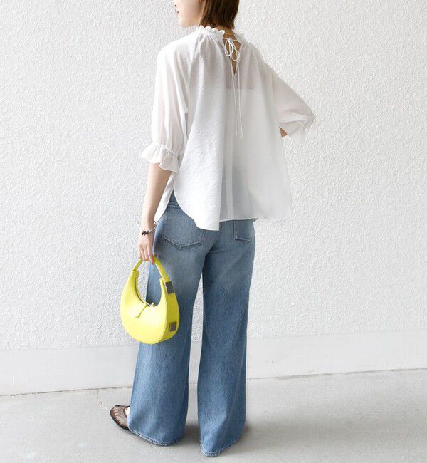 SHIPS for women「〈洗濯機可能〉前後 2WAY フリル リボン シアー ブラウス」|シャツ・ブラウス|