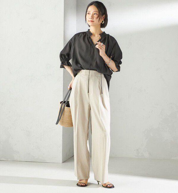 SHIPS for women「〈洗濯機可能〉前後 2WAY フリル リボン シアー ブラウス」|シャツ・ブラウス|