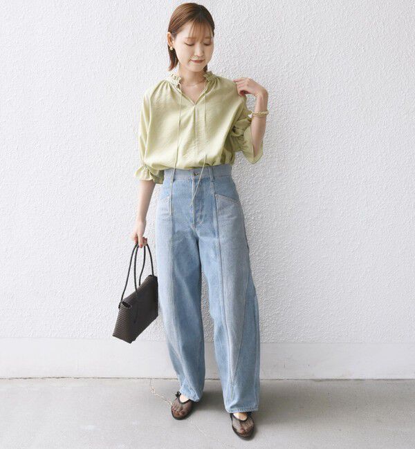 SHIPS for women「〈洗濯機可能〉前後 2WAY フリル リボン シアー ブラウス」|シャツ・ブラウス|