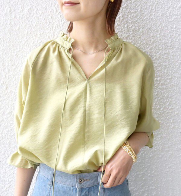 SHIPS for women「〈洗濯機可能〉前後 2WAY フリル リボン シアー ブラウス」|シャツ・ブラウス|