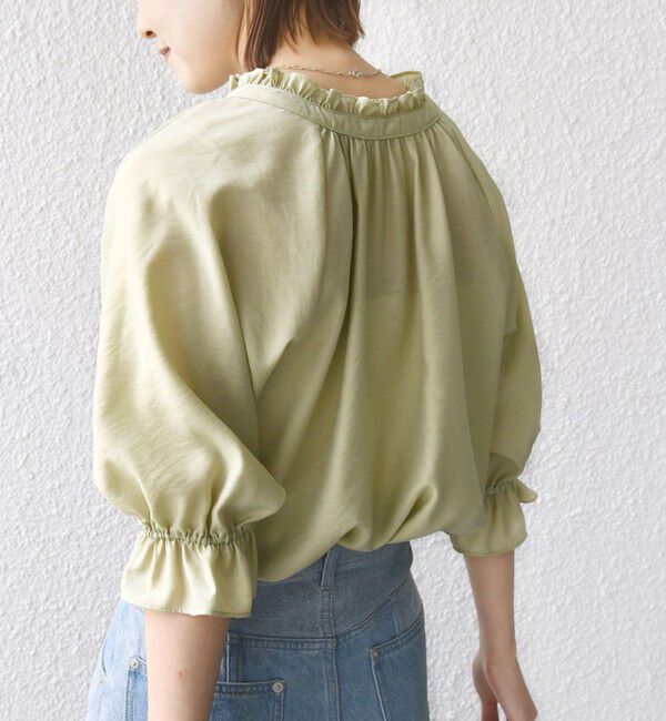 SHIPS for women「〈洗濯機可能〉前後 2WAY フリル リボン シアー ブラウス」|シャツ・ブラウス|