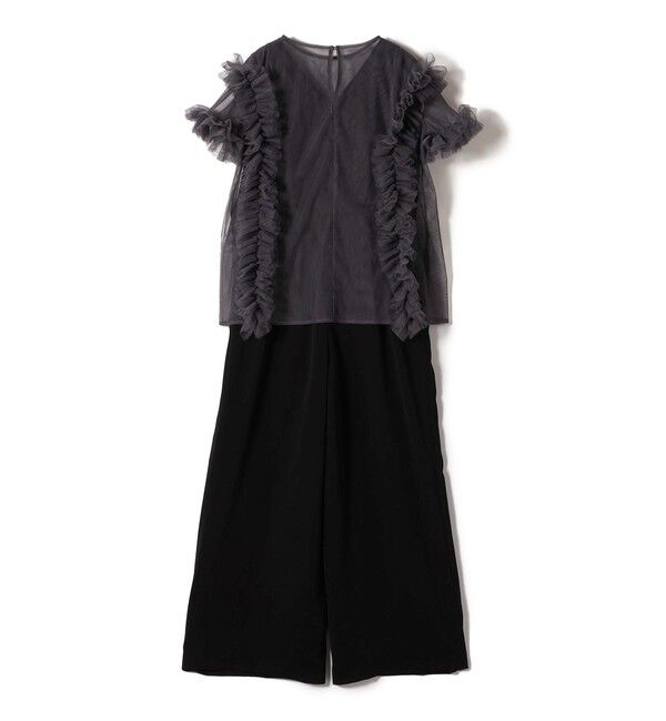 SHIPS for women「【SHIPS別注】kaene:チュール フリル スリーブ オールインワン（セレモニー対応可）」|オールインワン|