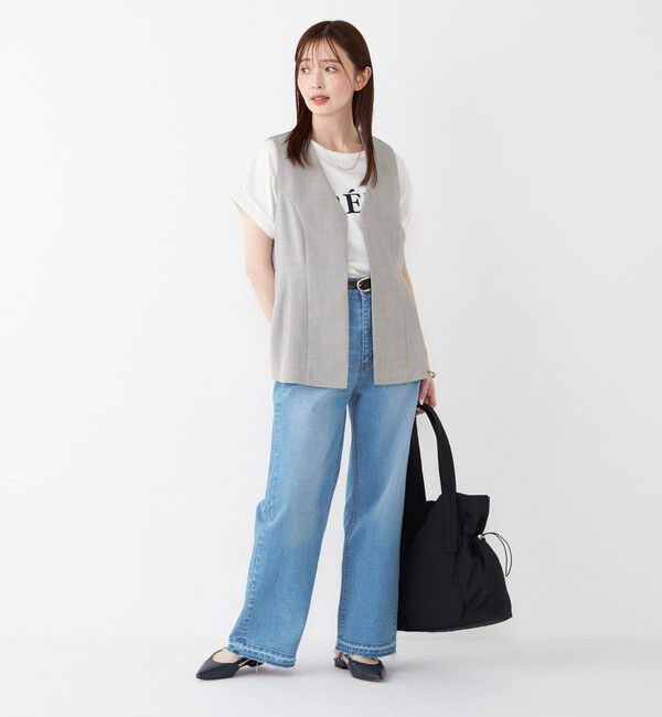 SHIPS Colors 「SHIPS Colors:〈洗濯機可能〉リネンライク ペプラム ベスト◇」|ベスト・ジレ|