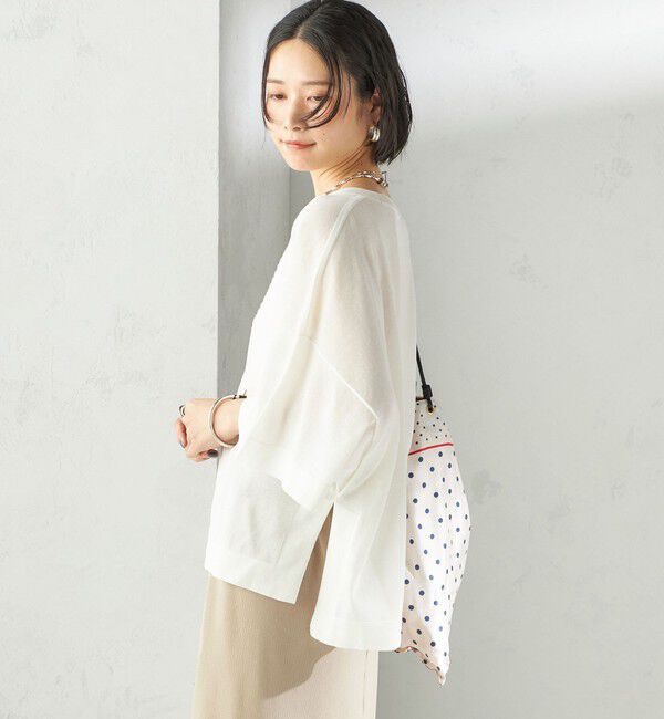 SHIPS for women「〈手洗い可能〉18G コットン ナイロン ワイド スリーブ プルオーバー」|ニット・セーター|