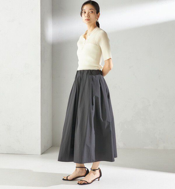 SHIPS for women「〈手洗い可能〉ラミー混 シアー ヘンリー ネック ニット」|ニット・セーター|