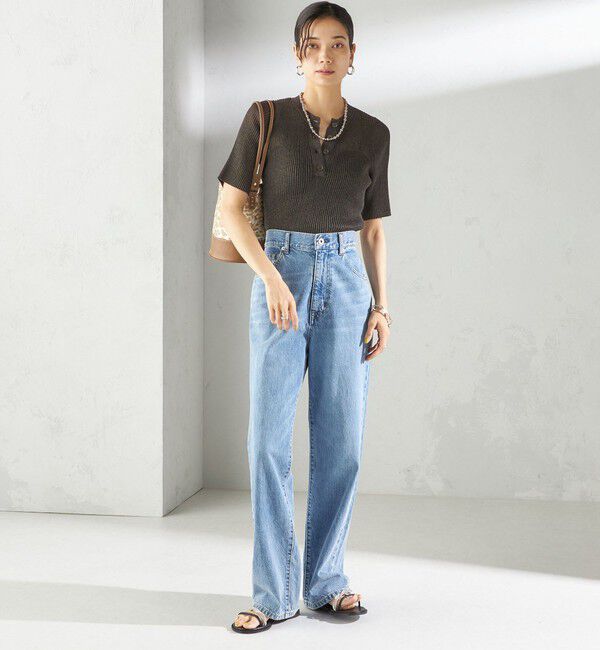 SHIPS for women「〈手洗い可能〉ラミー混 シアー ヘンリー ネック ニット」|ニット・セーター|