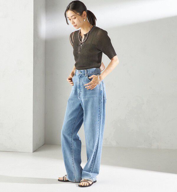 SHIPS for women「〈手洗い可能〉ラミー混 シアー ヘンリー ネック ニット」|ニット・セーター|