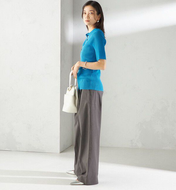 SHIPS for women「〈手洗い可能〉ラミー混 シアー ヘンリー ネック ニット」|ニット・セーター|