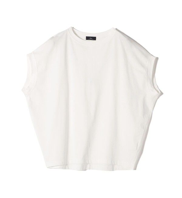 SHIPS for women「SHIPS Primary Navy Label:サイロ プレミアム フレンチ スリーブ TEE」|Tシャツ・カットソー|オフホワイト