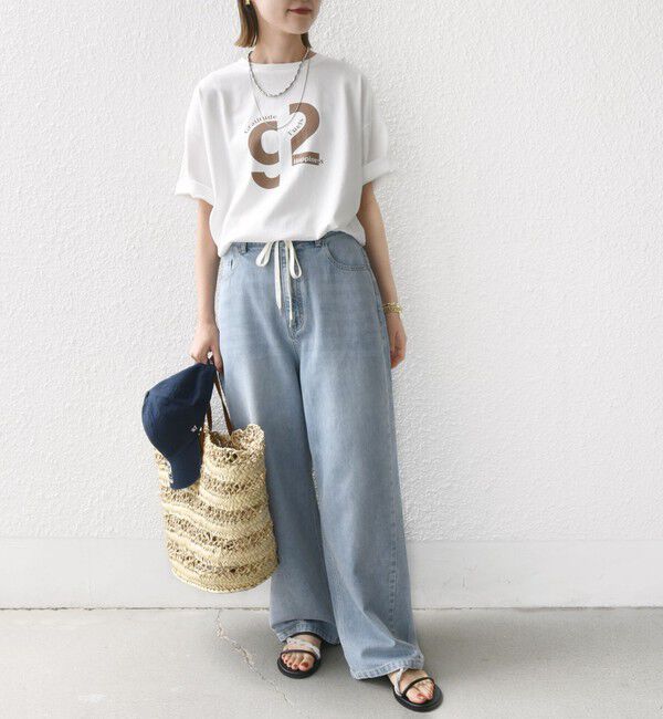 SHIPS for women「〈洗濯機可能〉ドロスト イージー デニム パンツ」|デニム|