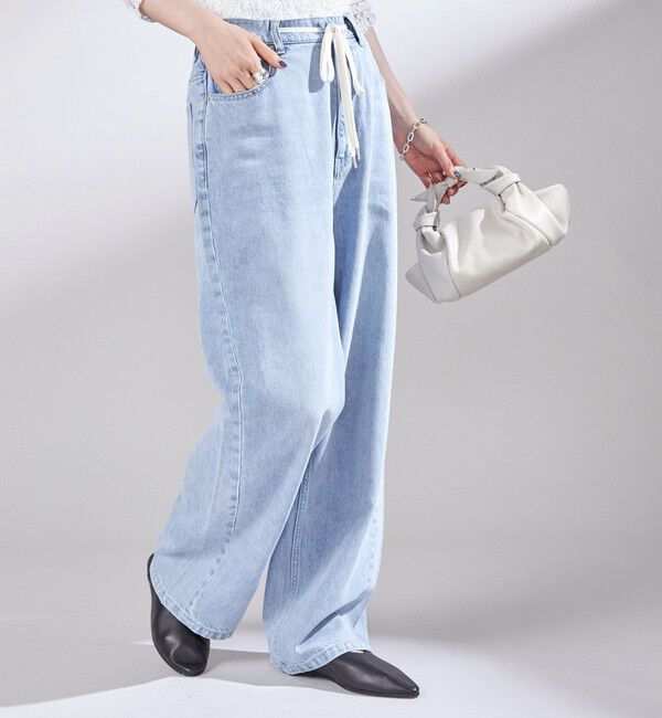 SHIPS for women「〈洗濯機可能〉ドロスト イージー デニム パンツ」|デニム|