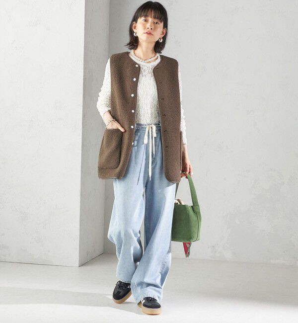 SHIPS for women「〈洗濯機可能〉ドロスト イージー デニム パンツ」|デニム|