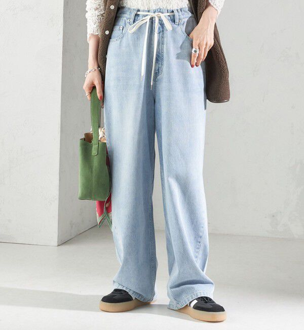 SHIPS for women「〈洗濯機可能〉ドロスト イージー デニム パンツ」|デニム|