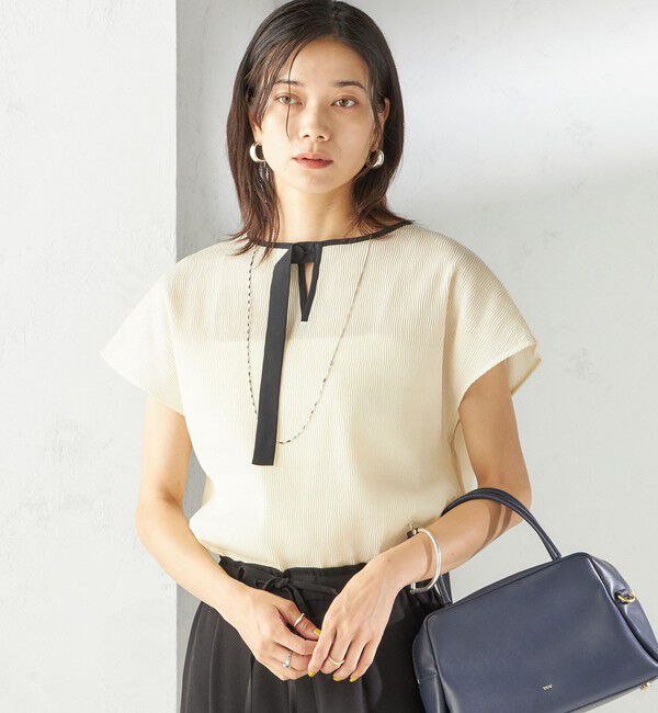 SHIPS for women「〈手洗い可能〉ウェーブ プリーツ 前後 2WAY ブラウス」|シャツ・ブラウス|