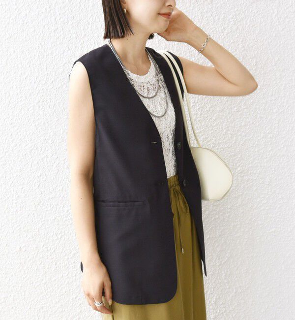 SHIPS for women「〈防シワ加工〉チノ ウール ボタン ジレ」|ベスト・ジレ|