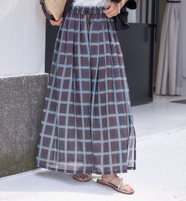 SHIPS for women「【SHIPS別注】UHURU:〈手洗い可能〉シアープリント ギャザー スカート」|スカート|