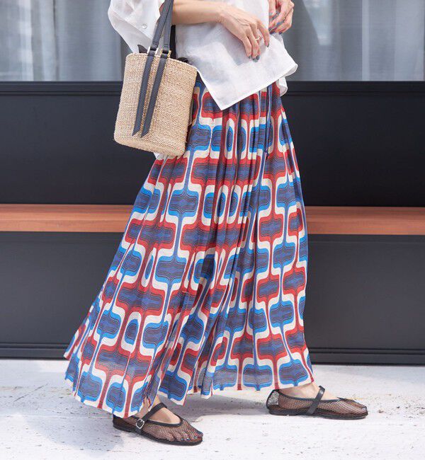 SHIPS for women「【SHIPS別注】UHURU:〈手洗い可能〉シアープリント ギャザー スカート」|スカート|