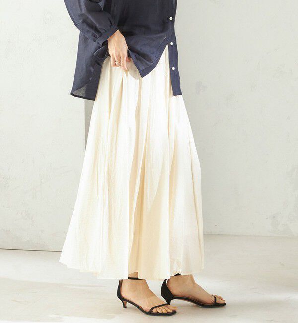 SHIPS for women「〈手洗い可能〉ウエスト ゴム ボリューム フレア ロング スカート」|スカート|