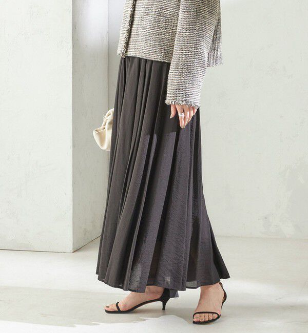 SHIPS for women「〈手洗い可能〉ウエスト ゴム ボリューム フレア ロング スカート」|スカート|