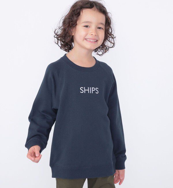 SHIPS KIDS「SHIPS KIDS:100～130cm / 刺繍 ロゴ ラグラン スウェット」|スウェット・ジャージ|