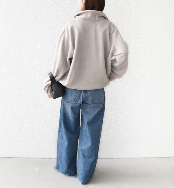 SHIPS for women「〈洗濯機可能〉フリース 裾 ドロスト ハーフ ジップ プルオーバー」|Tシャツ・カットソー|