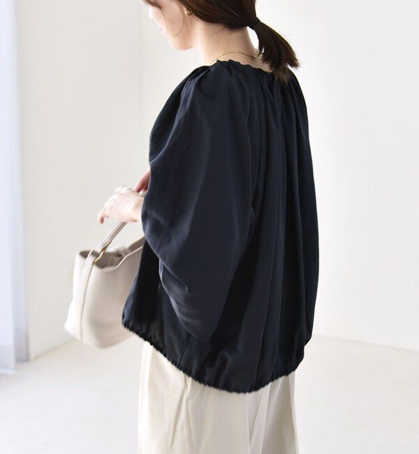 quaranciel「quaranciel:〈洗濯機可能〉シアー ドロスト ギャザー ショート ブルゾン」|その他|