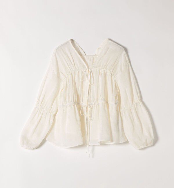 quaranciel「quaranciel:〈手洗い可能〉ラミー ギャザー リボン ティアード ブラウス」|シャツ・ブラウス|