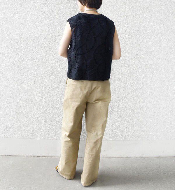 SHIPS for women「《予約》〈手洗い可能〉オープン ワーク レース 刺繍 ベスト」|ベスト・ジレ|