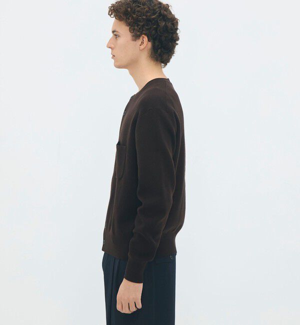 CABaN「CABaN コットンカシミヤ ポケットクルーネックカーディガン」|ニット・セーター|