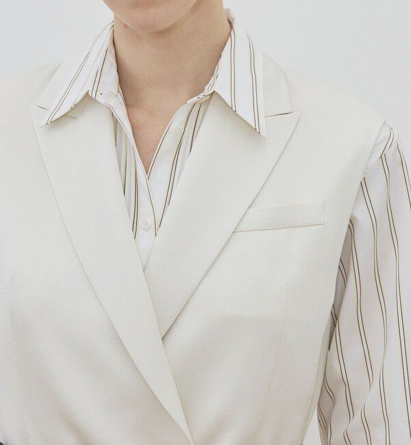 DES PRES「サテンジョーゼット ベルテッドジレ」|ベスト・ジレ|