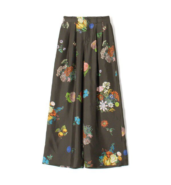 CABaN「シルク BOUQUETプリント 2タックワイドパンツ 」|その他|18 ブラック系