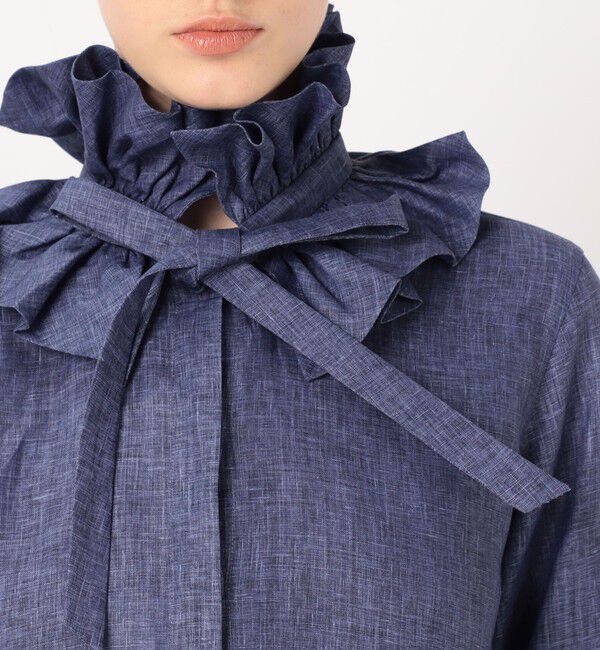 TOMORROWLAND BUYING WEAR「BOURRIENNE PASTEL リネン ラッフルカラーシャツ」|シャツ・ブラウス|