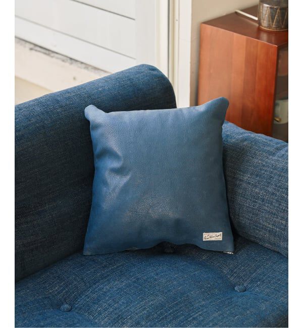 ACME「GRAIN LEATHER CUSHION　クッションカバー」|クッション・クッションカバー|ネイビー