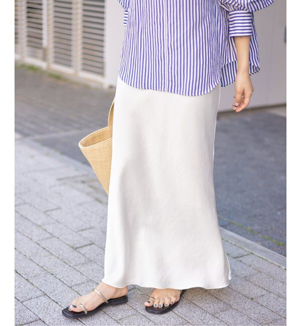 IENA「《追加13》ダブルサテンスカート」|スカート|