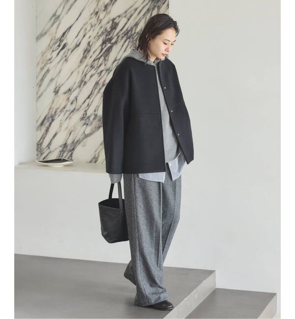 JOURNAL STANDARD「《追加》スーパー140ビーバーノーカラーショートコート」|ノーカラーコート|