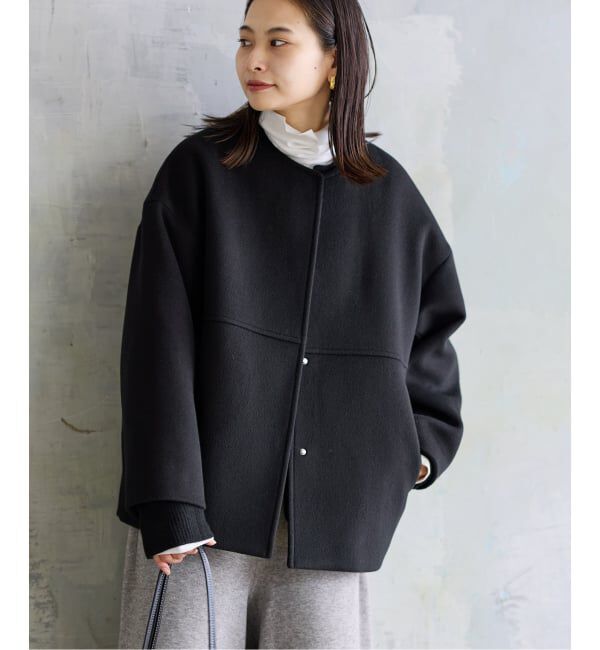 JOURNAL STANDARD「《追加》スーパー140ビーバーノーカラーショートコート」|ノーカラーコート|