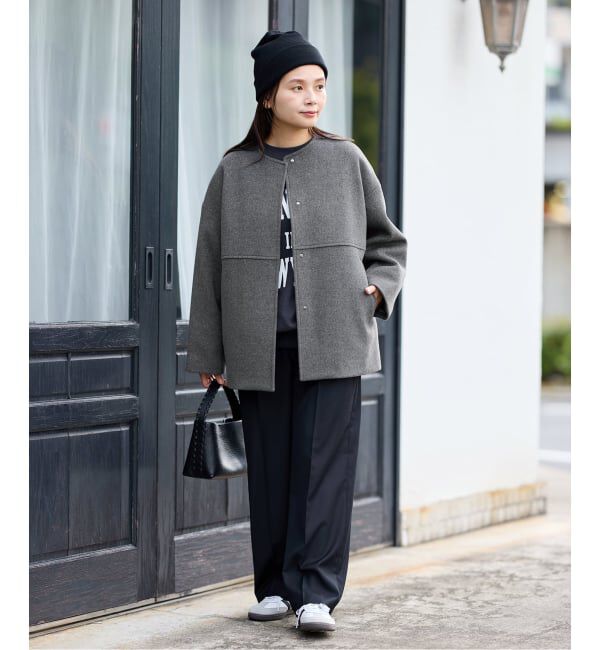 JOURNAL STANDARD「《追加》スーパー140ビーバーノーカラーショートコート」|ノーカラーコート|