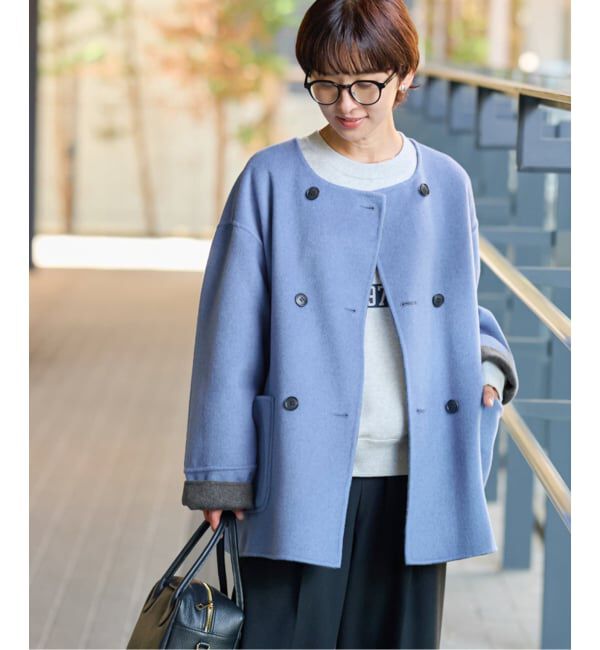 JOURNAL STANDARD relume「《新色》リバーシブルノーカラーショートコート」|ノーカラーコート|