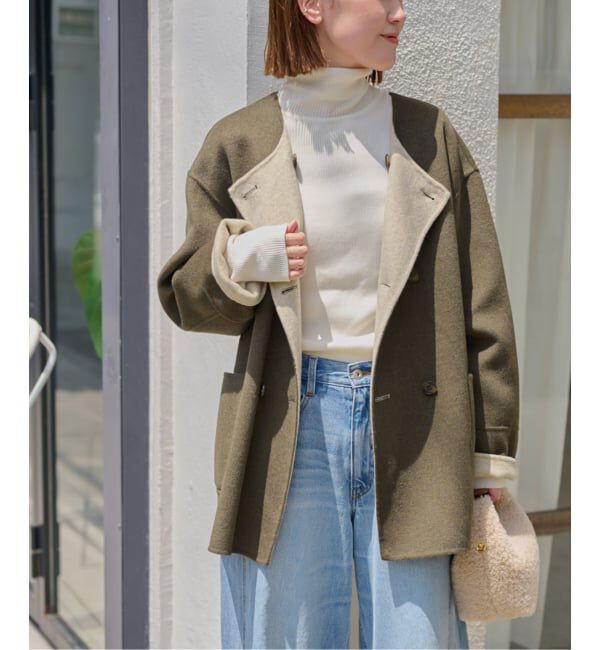 JOURNAL STANDARD relume「《新色》リバーシブルノーカラーショートコート」|ノーカラーコート|