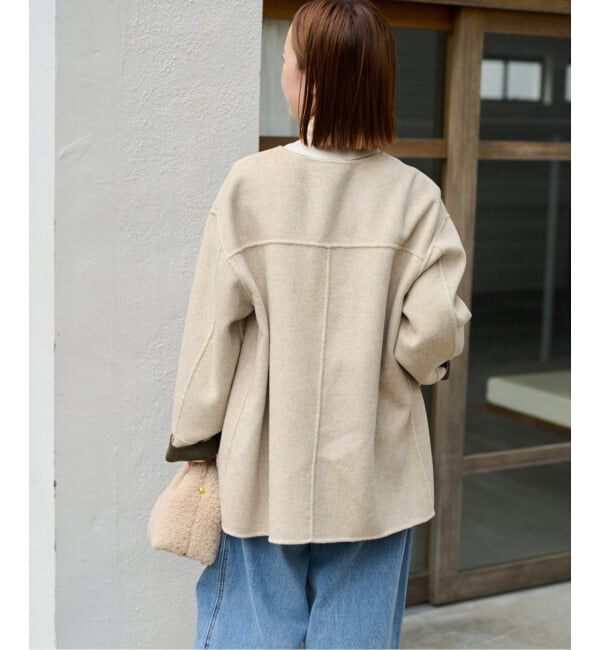 JOURNAL STANDARD relume「《新色》リバーシブルノーカラーショートコート」|ノーカラーコート|
