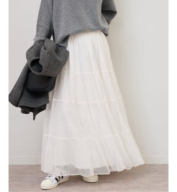 JOURNAL STANDARD relume「シアーチェックティアードイージースカート」|スカート|ホワイト