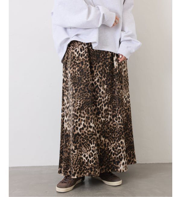 journal standard luxe「《追加》マットサテンレオパ マキシスカート」|スカート|