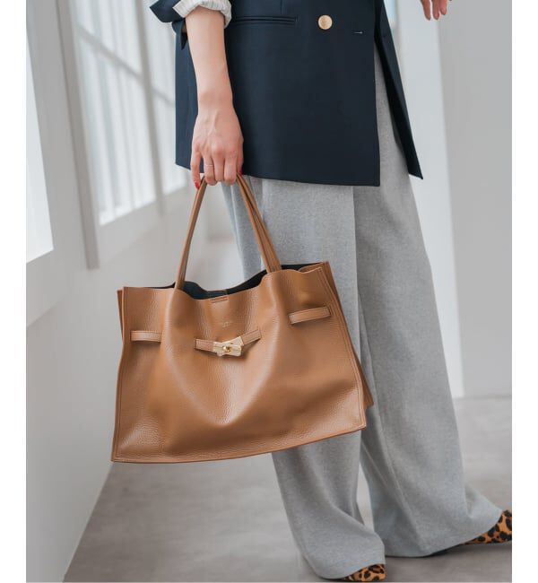 Spick and Span「《追加》VIOLAd'ORO イタリアンWフェイスレザートートバッグ L」|トートバッグ|キャメル