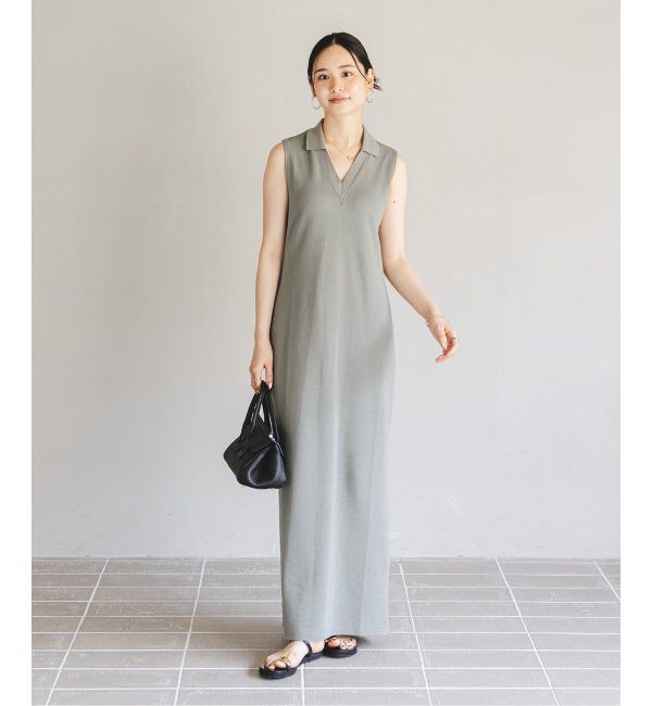 NOBLE「【NOBLE&times;L'AUBE BLANC】ミラノリブジャージワンピース」|ワンピース|