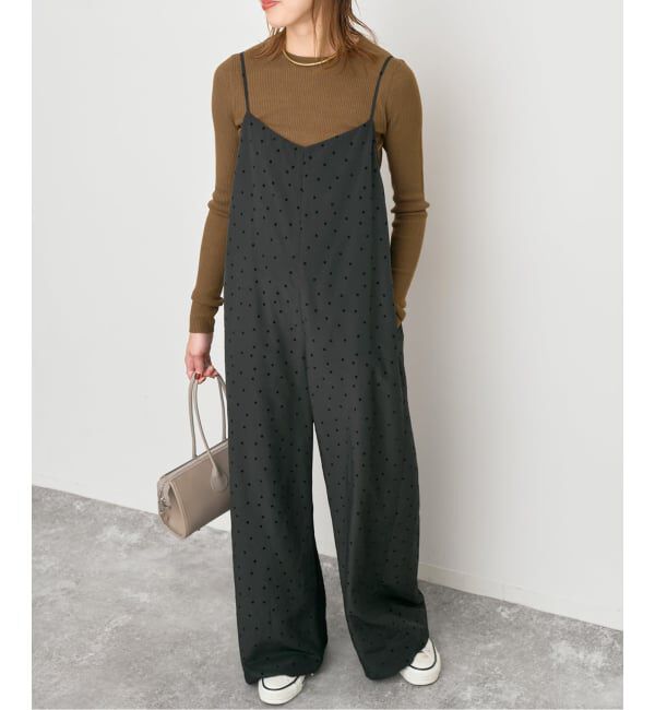 Spick and Span「《WEB限定》フロッキードットキャミサロペット」|オールインワン|
