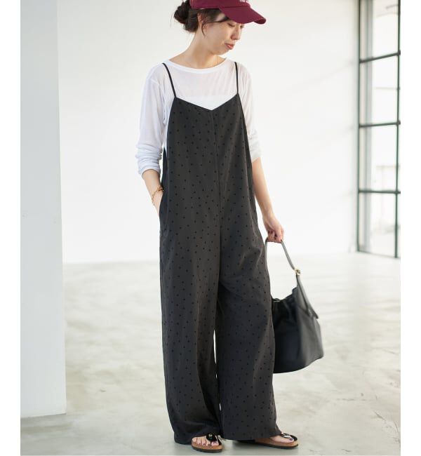 Spick and Span「《WEB限定》フロッキードットキャミサロペット」|オールインワン|