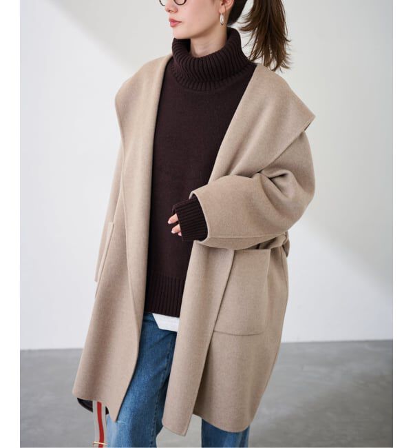 FRAMeWORK「≪追加≫SUPER160'sフーディショートコート 2」|その他|ブラウン D