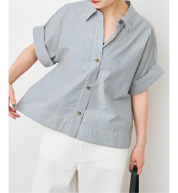 Spick and Span「《予約》ハーフスリーブポプリンシャツ」|シャツ・ブラウス|