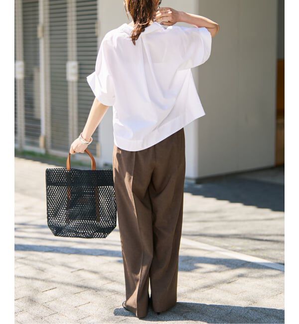 Spick and Span「《予約》ハーフスリーブポプリンシャツ」|シャツ・ブラウス|